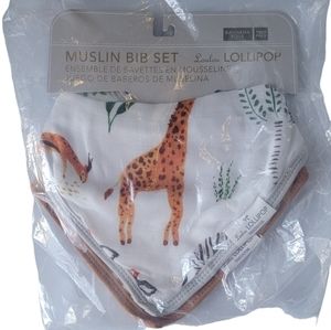 Loulou Lollipop 2pk Muslin Bandana Bib Set